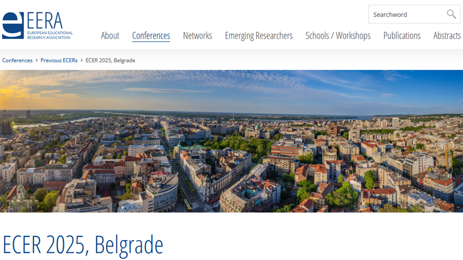 screenshot website ECER 2025 in Belgrade screenshot website ECER 2025 in Belgrade