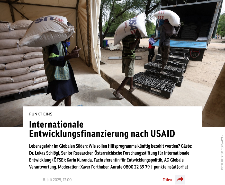 Screenshot der Sendung von oe1.orf.at